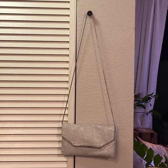 Bcbg white sequined small cross body purse. - Picture 1 of 7